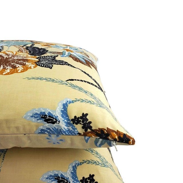 Vintage Cream With Blue & Rust Floral Cotton Pillow Cover For Sale In Portland, OR - Image 6 of 7