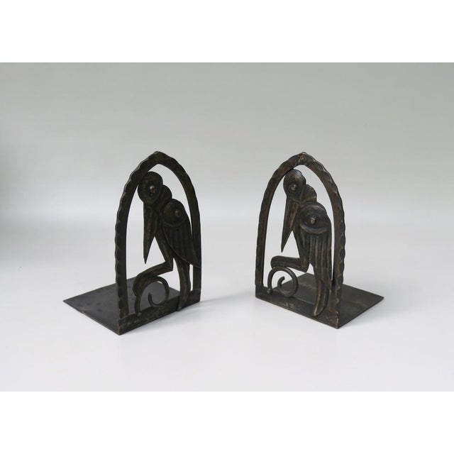 A few expressive book supports with a "Marabu". They strongly commemorate Edgar Brandt or his environment. The bookkeeps...