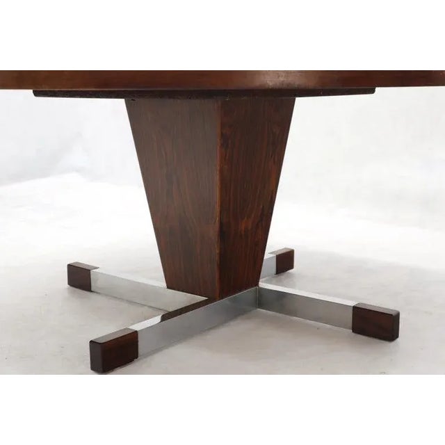 Art Tile Top Rosewood Cone Shape Base Round Coffee Table For Sale - Image 9 of 10