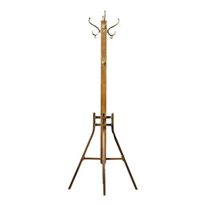 1920s Art Deco Industrial Brass Coat Rack