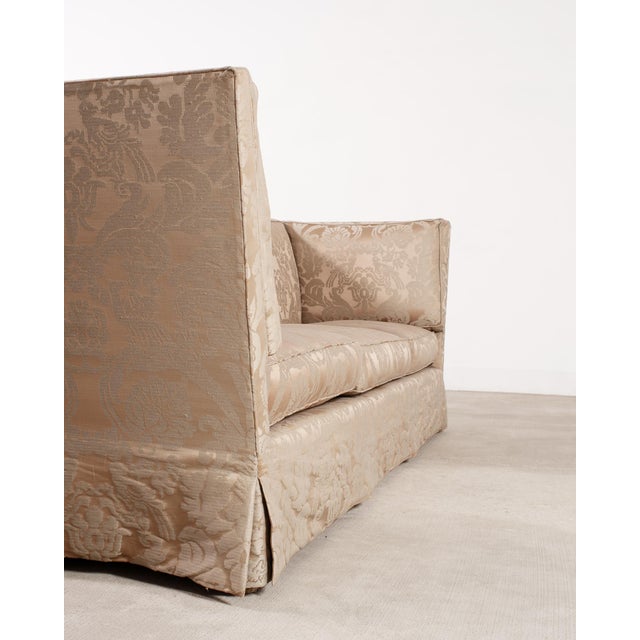 Donghia Shelter-Arm Sofa Fortuny Style Damask Champagne Fabric For Sale - Image 12 of 18