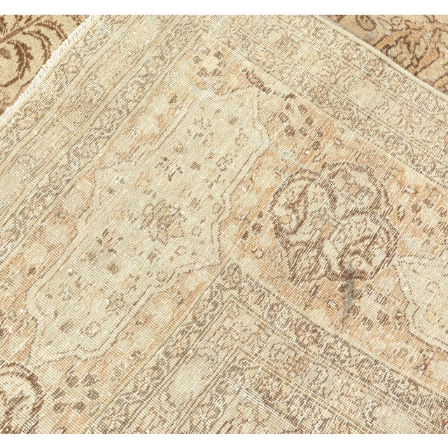 Antique Persian Tabriz Botanic Handmade Wool Carpet For Sale In New York - Image 6 of 8