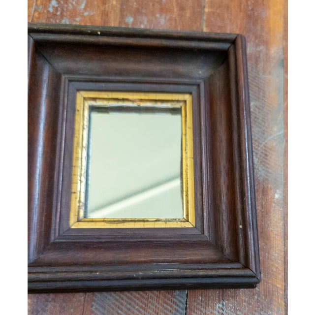 19th Century American Victorian Miniature Mirror in Walnut Frame For Sale In New York - Image 6 of 12