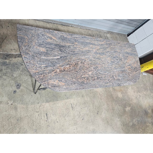 Late 20th Century Late 20th Century Wrought Iron Designer Base With Granite Top Console Table For Sale - Image 5 of 10