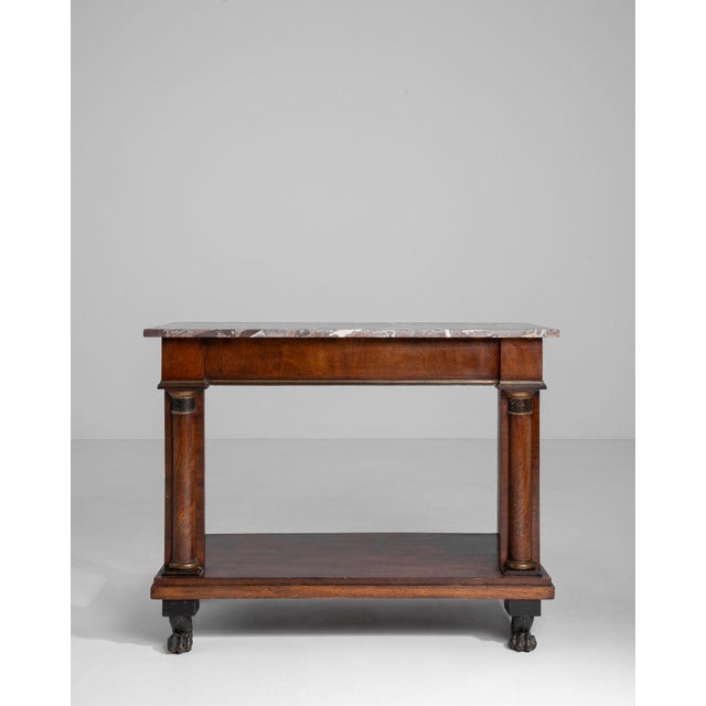 Traditional 19th Century France Empire Brown Wood Console Table For Sale - Image 3 of 11