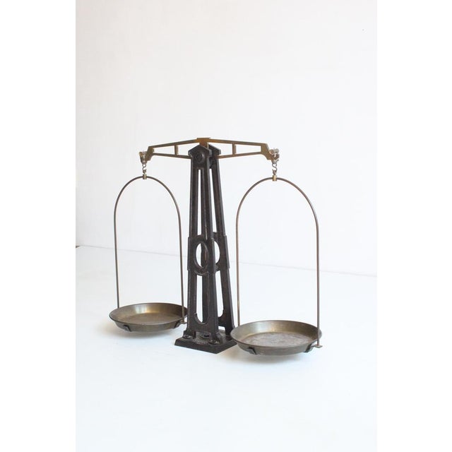 Metal Antique Castiron and Brass Pharmacy Scale, 1900s For Sale - Image 7 of 18