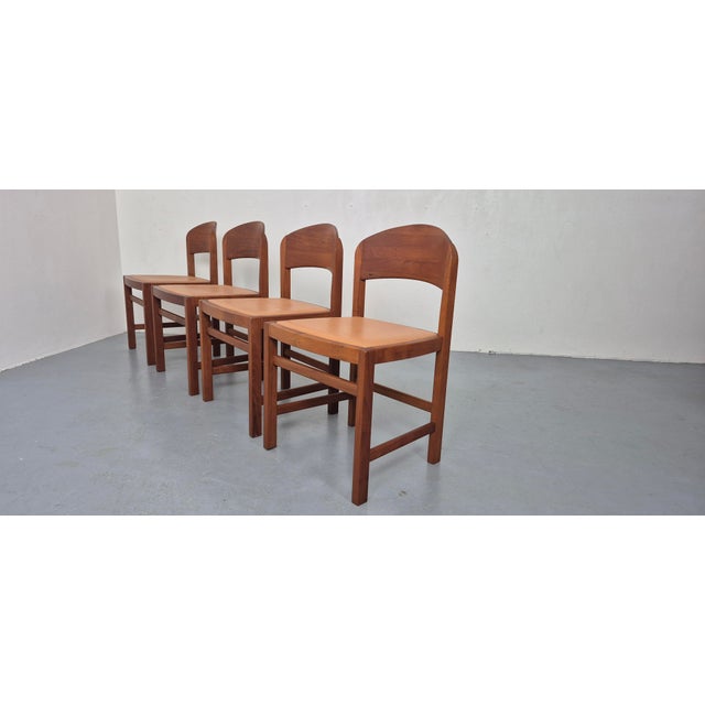 1970s Danish Modern Teak and Leather Dining Chairs by Mikael Laursen, 1970s, Set of 4 For Sale - Image 5 of 18