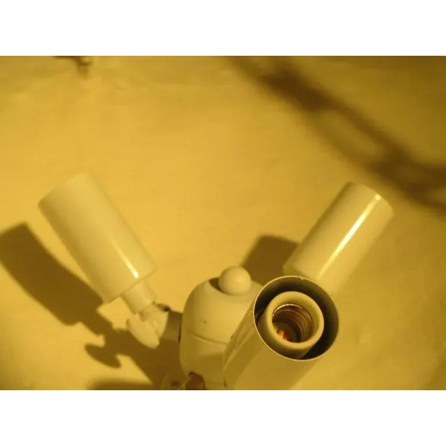Mid-Century Modern Bespoke Plaster Chandelier With Brass Chain For Sale - Image 3 of 4
