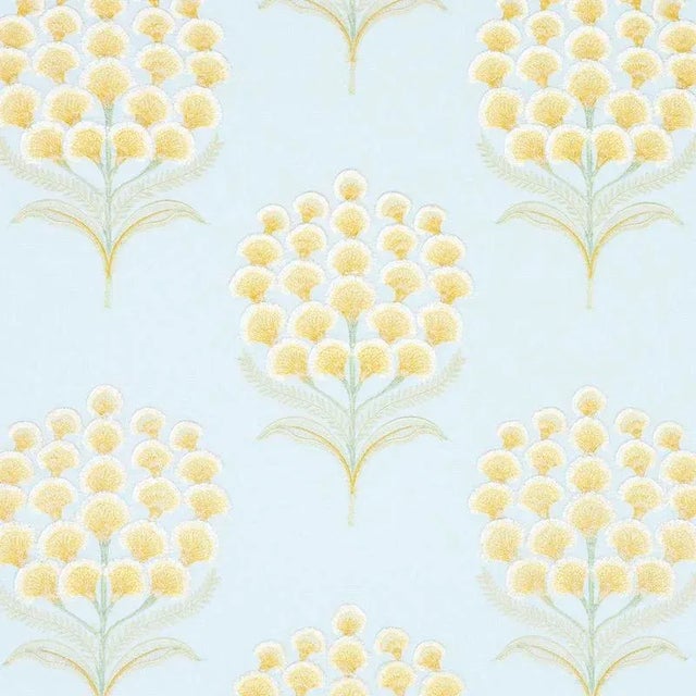 This extraordinary floral just begs to be touched. Stylized, satin stitched blossoms are edged with hand-clipped fringe,...