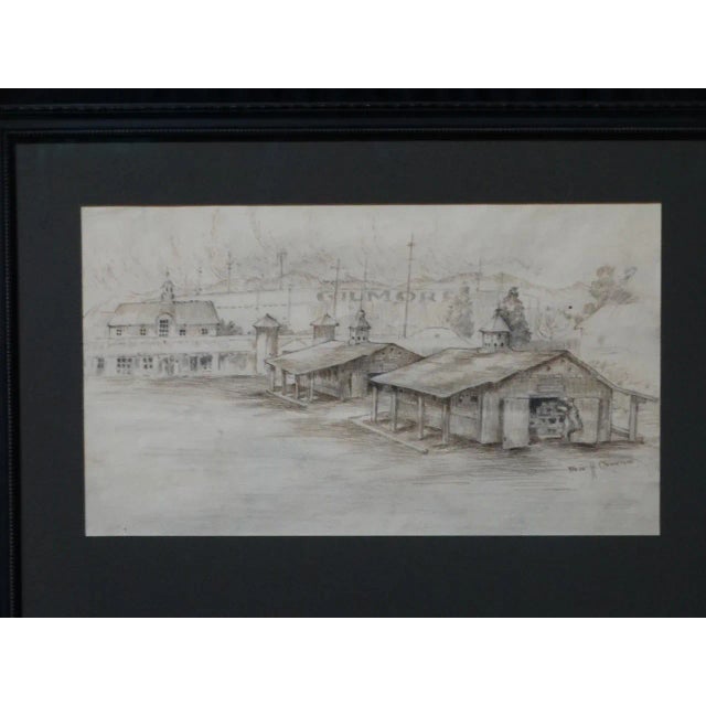 Paper Bess Haddon Canright - Gilmore Racetrack 1910 Pen and Ink Drawing For Sale - Image 7 of 13