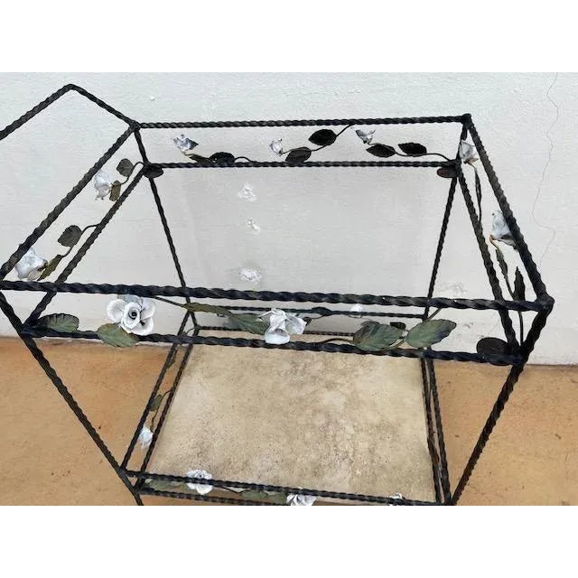 Wrought Iron Bar Cart, Vintage For Sale - Image 12 of 13