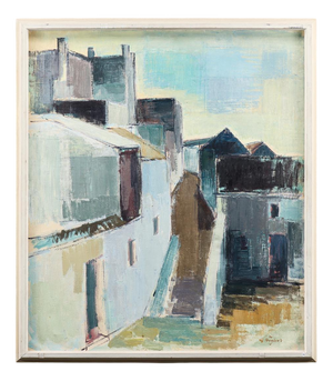 Gustaf Höglund, City, 1950s, Oil on Canvas, Framed