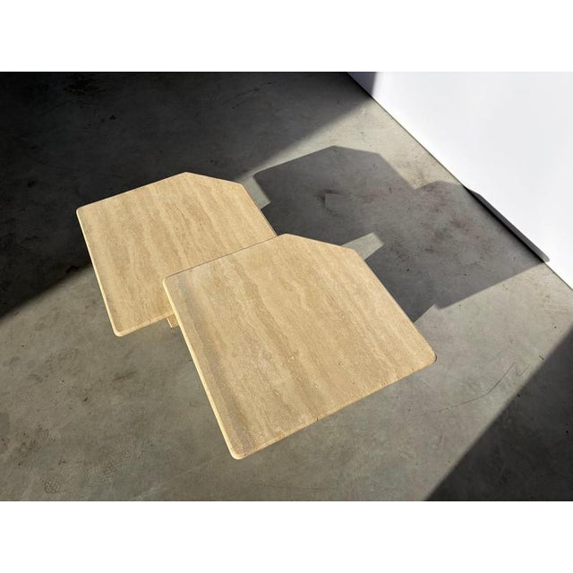 Vintage Travertine Nesting Tables, 1970s, Set of 2 For Sale - Image 3 of 10
