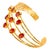 Early 21st Century Cleopatra Gold & Carnelian Stone Cuff Chunky Bracelet For Sale - Image 5 of 9