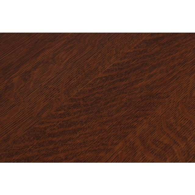 Wood Stickley Round Mission Oak Dining Room Table For Sale - Image 7 of 18