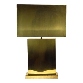 Monumental Brass Curtis Jere Table Lamp, Signed C Jere 1976 For Sale