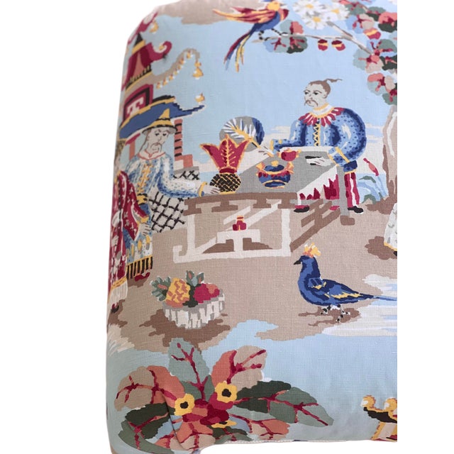 Contemporary Waterfall Bench in Brunschwig and Fils For Sale - Image 11 of 16