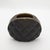 Metal Modern Quilted Vase in Black Shagreen With Brass Details by Kifu Paris For Sale - Image 7 of 8