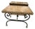 1960s Parisian Maison Jansen-Style Hand-Forged Iron and Leather Cocktail Table For Sale