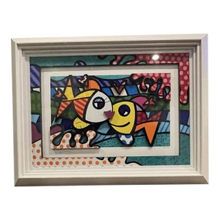 Romero Britto 3-D Art Print "Deeply in Love Too" Pop Art. Signed Numbered 368/759 For Sale