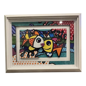 Romero Britto 3-D Art Print "Deeply in Love Too" Pop Art. Signed Numbered 368/759