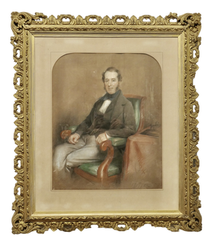 Thomas Price Downes, Portrait of a Gentleman, Pastel and Charcoal, 1800s, Framed