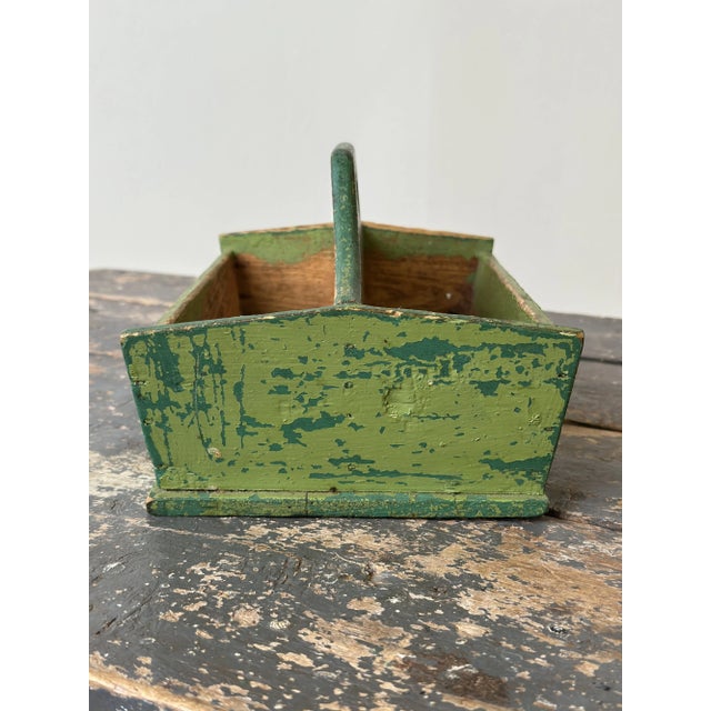 Antique Green Polychrome Pine Knife Box, Mid-Late 19th Century For Sale - Image 9 of 15