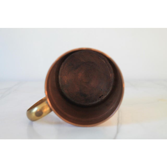 Metal Vintage Copper Mug W/ Brass Handle For Sale - Image 7 of 7