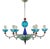 Postmodern Blue Chandelier, 1980s For Sale