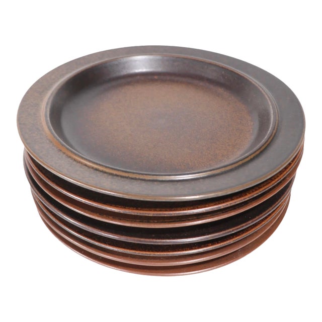 Lot of 7 Arabia Ruska Dinner Plates by Ulla Procope Finland Circa 1960's For Sale