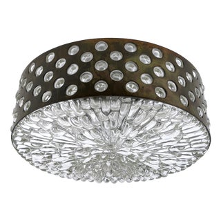 Large Mid-Century 4-Flamed Flush Mount or Ceiling Lamp by Rupert Nikoll, 1960s For Sale