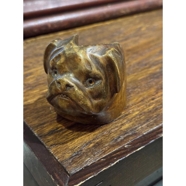 English Antique Dutch Wooden Pipe Rest- Bull Dog For Sale - Image 3 of 13