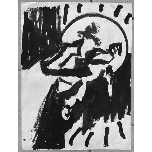 Modern abstract painting on paper by New York abstract expressionist painter Richard Synder (1951-2025). Signed lower right..