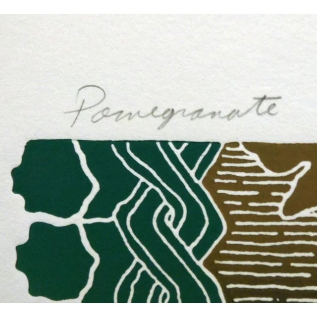 1980s 1980s Jules Roch "Pomegranate" Hand Signed Art Intaglio on Paper For Sale - Image 5 of 6