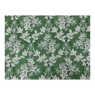 Laura Ashley 6 Yds Cotton Fabric Green & White Summer Trellis New Old Stock Vintage 1996 Medium Weight 54" Wide For Sale