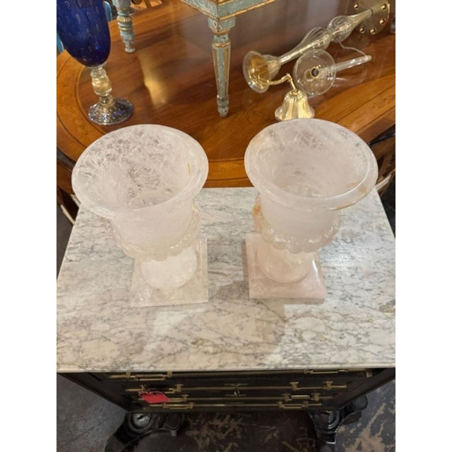 These polished rock crystal vases are a sophisticated addition to any home décor. They have a beautiful polished finish...