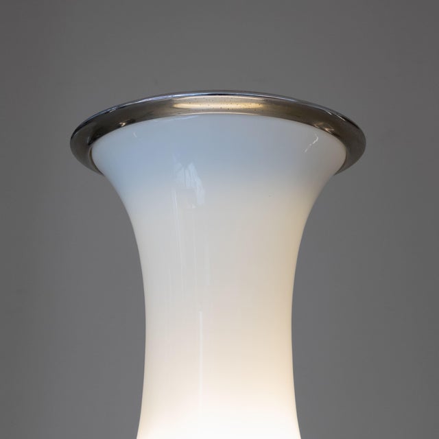 Floor Lamp in Opal Glass and Steel, 1970 For Sale - Image 11 of 13