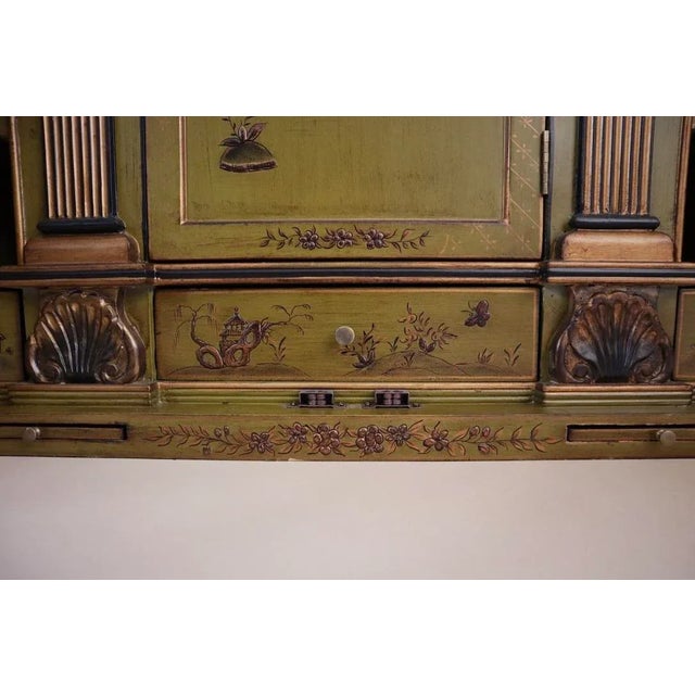 Early 21st Century Chinoiserie Green Asian Hutch Cabinet For Sale - Image 10 of 13