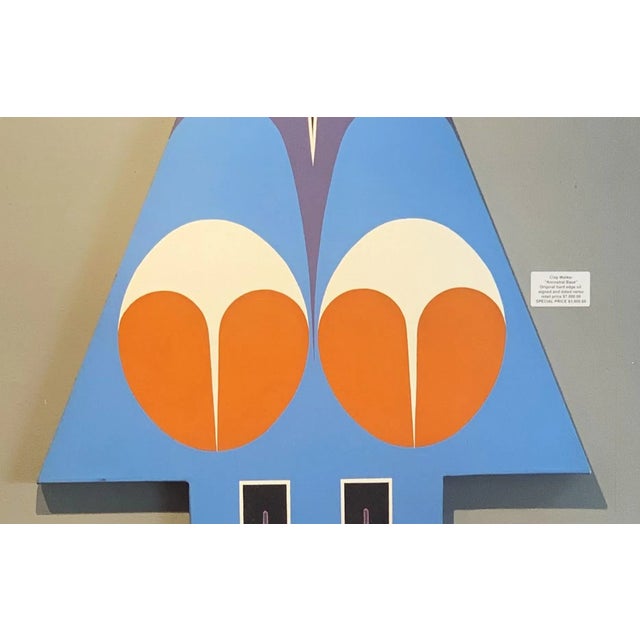 Mid-Century Modern Clay Walker, Hard Edge Oil Painting on Canvas, "Anestral Base" 1968 For Sale - Image 3 of 5