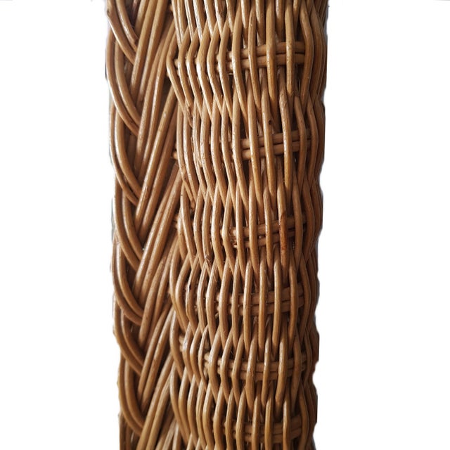 Mid-Century Modern Rectangular Wall Mirror with Rattan Frames, Italy, 1960s For Sale - Image 4 of 13