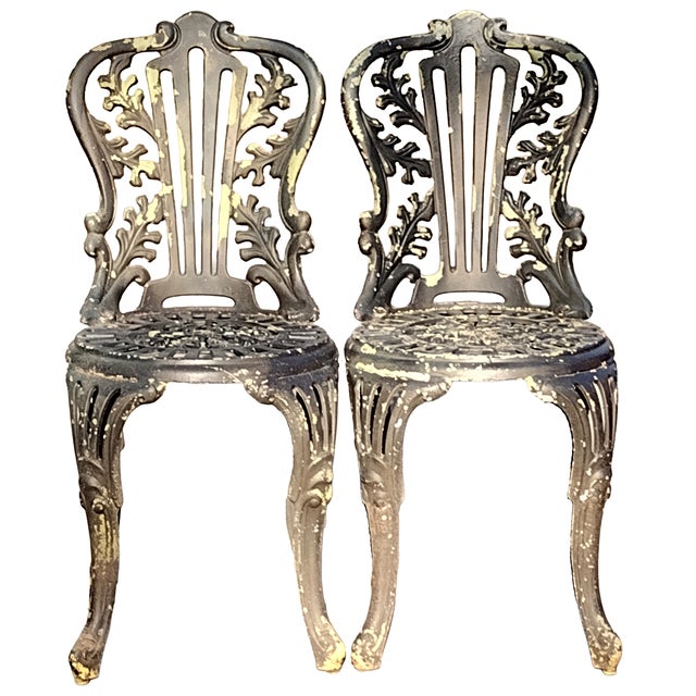 Elegant old-money charm emanates from these Victorian style garden chairs. Restore or keep original? That was our in-house...