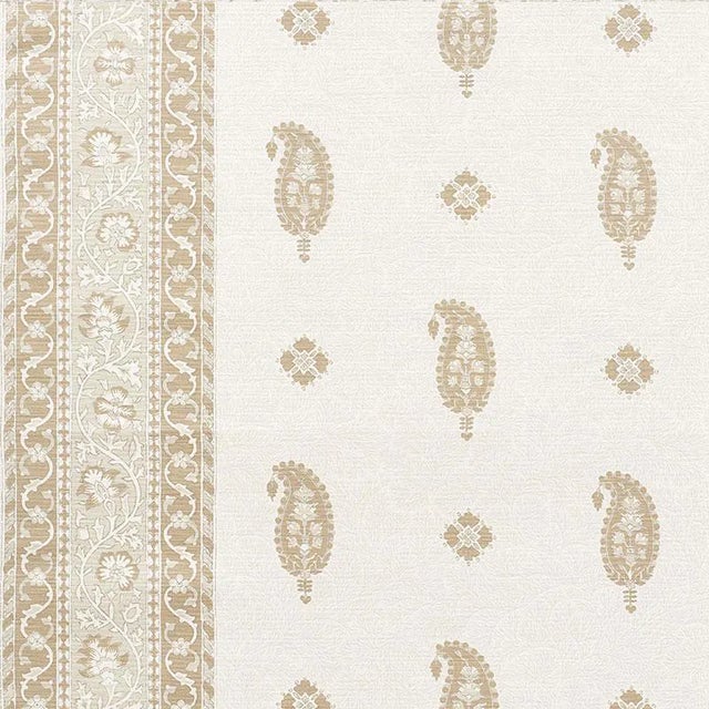 Schumacher X Mark D. Sikes Ojai Paisley in Neutral Fabric For Sale