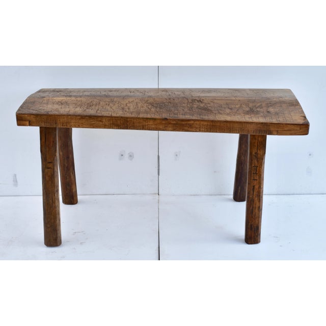 Oak Pig Bench Butcher's Block Table, Circa 1920 For Sale - Image 10 of 13