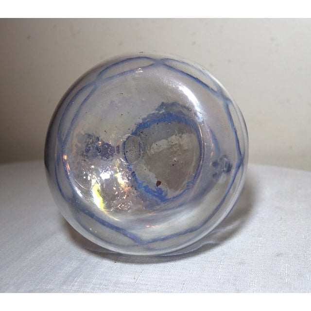 Vintage Hand Blown Murano Italian Iridescent Corroso-Scavo Glass Vase Italy For Sale - Image 10 of 10