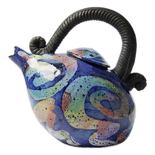 Terracotta Teapot in the style of David Constantine White, USA, 1950s-1970s For Sale