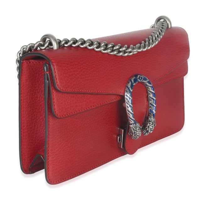Contemporary Red Pebbled Calfskin Small Dionysus Shoulder Bag For Sale - Image 3 of 9