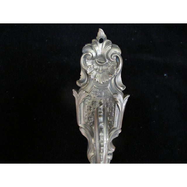 Metal Italian Gilt Brass Rococo Style Ornate Flower Curtain Hooks Tieback Set of 4 For Sale - Image 7 of 16