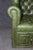 Fine Custom Brass Nail Head Trimmed Green Leather Tufted Porter Canopy Chair For Sale - Image 10 of 12