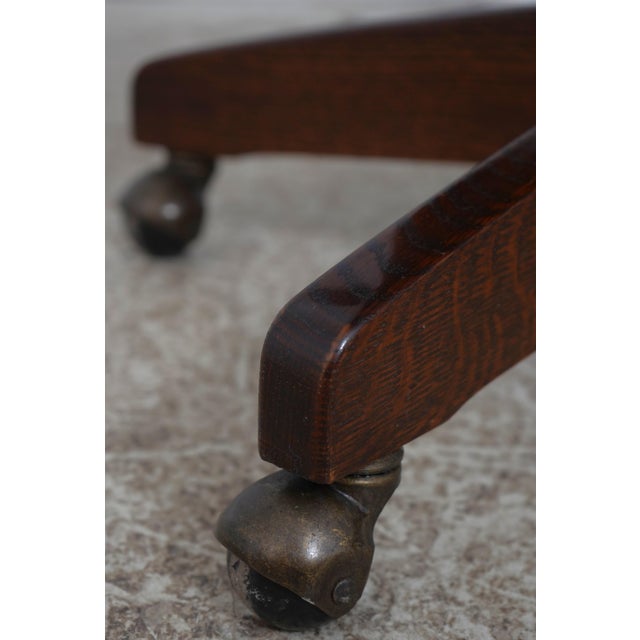 Stickley Mission Oak Leather Office Chair For Sale - Image 14 of 18