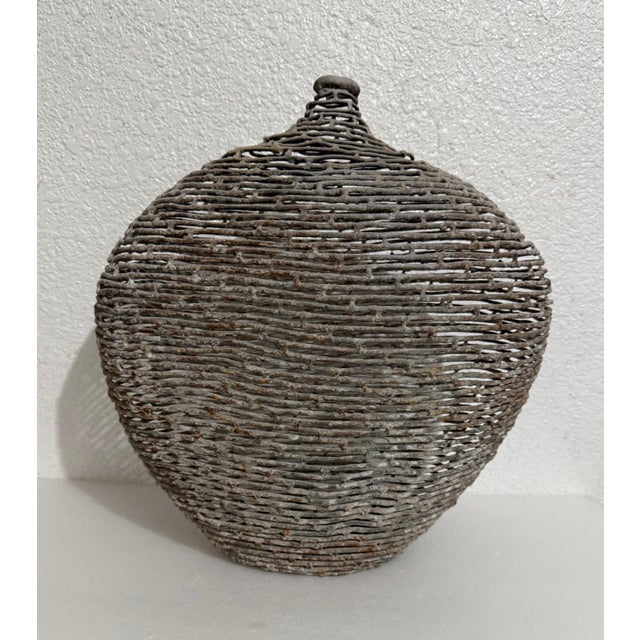 American Craft Studio Handmade Sculpture Welded Bronze Kinetic Vessel Op Art For Sale - Image 4 of 18